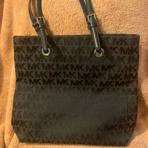 Michael Kors black logo canvas tote